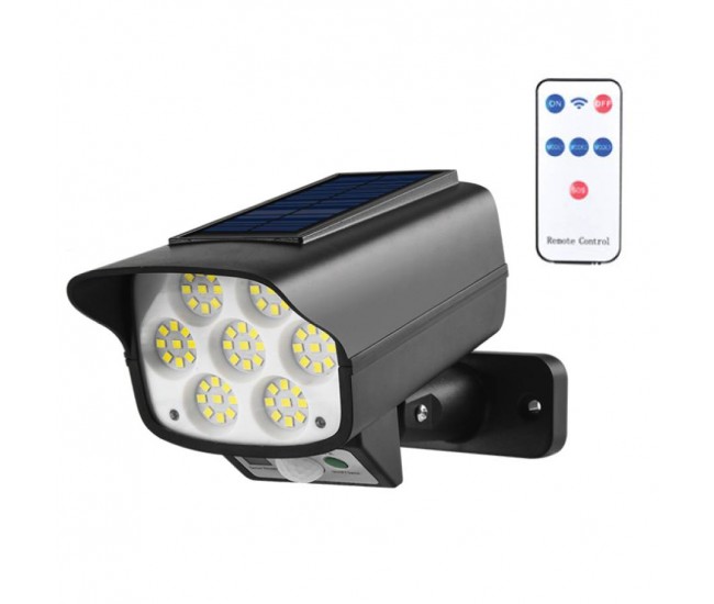 Camera falsa cu lampa solara, 63 LED-uri, cu senzor de miscare, 180W - SH863B