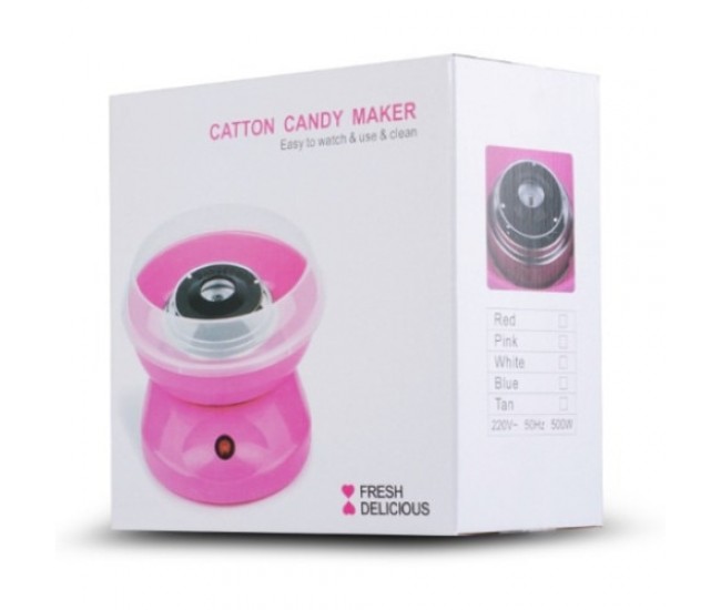 Masina de facut vata de zahar, Cotton Candy Maker, roz, pentru acasa, bete incluse in pachet