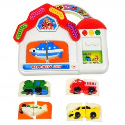Casuta interactiva de jucarie, pentru invatat, cu sunete si luminite, multicolor Casuta interactiva de jucarie, pentru invatat, cu sunete si luminite, multicolor
