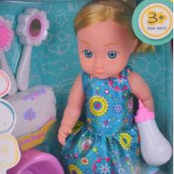 Set papusa bebelus de jucarie, inaltime 25 cm, albastru - SNB157E Set papusa bebelus de jucarie, inaltime 25 cm, albastru - SNB157E