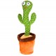 Cactus vorbitor de jucarie, repeta ce aude, cu muzica si luminite, verde/maro