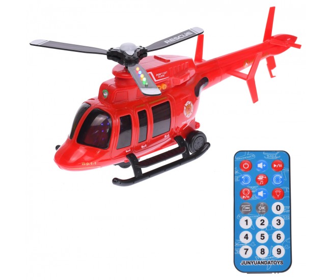 Elicopter de jucarie cu telecomanda, cu sunete, muzica si luminite, rosu