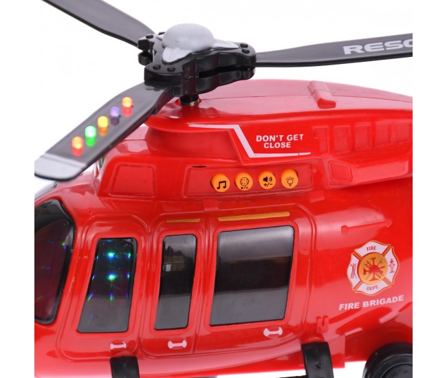 Elicopter de jucarie cu telecomanda, cu sunete, muzica si luminite, rosu