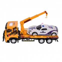 Set camion si masina de jucarie, detalii realistice, alb si galben, 40 cm Set camion si masina de jucarie, detalii realistice, alb si galben, 40 cm