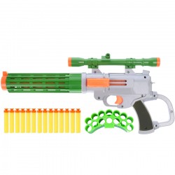 Pusca de jucarie, cu ventuze din spuma si suport amunitie, multicolor - 583A