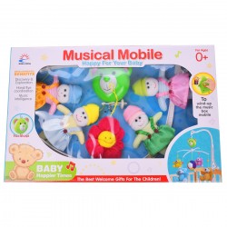Carusel muzical pentru bebelusi, mecanism cheita si papusi din plus - 6992 Carusel muzical pentru bebelusi, mecanism cheita si papusi din plus - 6992