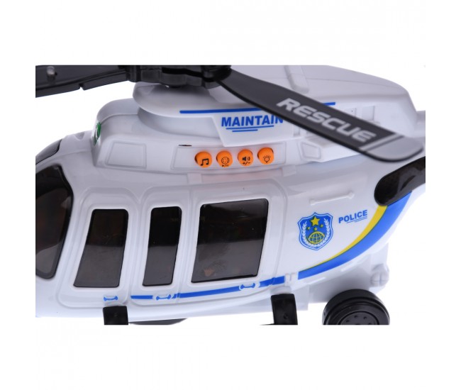 Elicopter de jucarie cu telecomanda, cu sunete, muzica si luminite, alb
