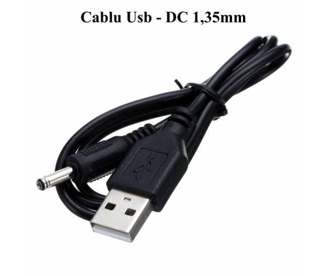 CABLU ALIMENTARE USB TATA LA DC TATA 1,35MM / 0,6M