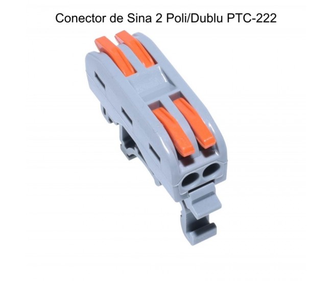 CONECTOR DE ȘINA 2 POLI CAP DUBLU PCT-222