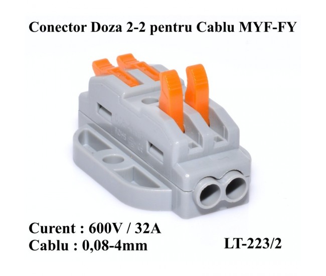 CONECTOR DOZA 2-2 PENTRU CABLU , LT-223/2