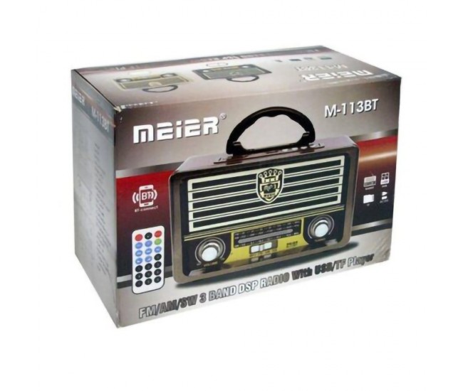 Radio Bluetooth cu MP3 Player, baterie reincarbaila, FM/AM/SW3, USB, SD/ TF CARD, Telecomanda - M113BTMD