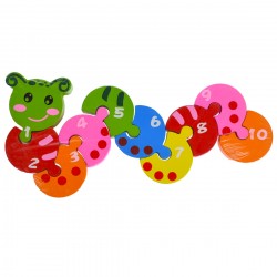 Omida educativa de jucarie, din lemn, cu numere, multicolor - 3315606 Omida educativa de jucarie, din lemn, cu numere, multicolor - 3315606