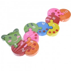 Omida educativa de jucarie, din lemn, cu numere, multicolor - 3315606 Omida educativa de jucarie, din lemn, cu numere, multicolor - 3315606