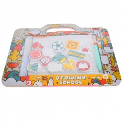 Tabla de jucarie, pentru scris, cu accesorii, din lemn, multicolor - 3315532 Tabla de jucarie, pentru scris, cu accesorii, din lemn, multicolor - 3315532
