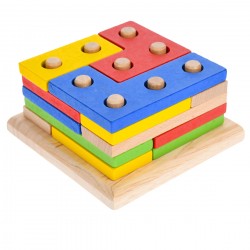 Puzzle de jucarie, potrivire dimensiuni, din lemn, multicolor - 3315174 Puzzle de jucarie, potrivire dimensiuni, din lemn, multicolor - 3315174