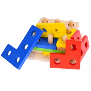 Puzzle de jucarie, potrivire dimensiuni, din lemn, multicolor - 3315174