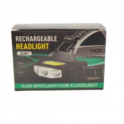 Lanterna cap, frontala, puternica, LED COB, incarcare prin USB, acumulator incorporat - J2301