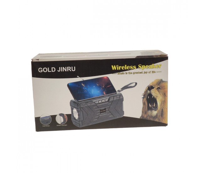 Boxa Portabila Reincarcabila Solar, cu Radio FM si Lanterna, Putere 5 W, 1200 mAh, USB/TF/FM - JR1196