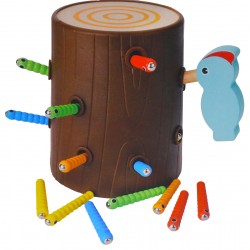 Jucarie Ciocanitoarea si Busteanul, cu viermisori magnetici, multicolor - 3315031 Jucarie Ciocanitoarea si Busteanul, cu viermisori magnetici, multicolor - 3315031