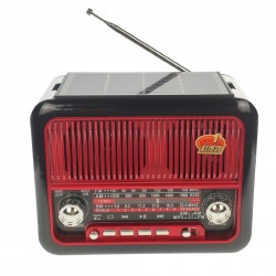 Radio MP3 Portabil cu Bluetooth, Panou Solar si baterie reincarcabila, cu Lanterna, USB, TF, AUX, Bej - 356BS