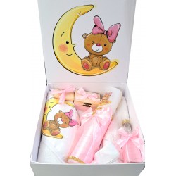 Set trusou si lumanare pentru botez fetite si baieti, set complet pentru biserica ALBINUTA31 Set trusou si lumanare pentru botez fetite si baieti, set complet pentru biserica ALBINUTA31