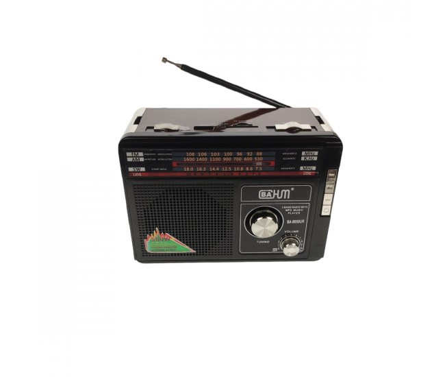 Radio MP3 portabil, baterie reincarcabila, USB, TF, AUX, Albastru - BA8049UR