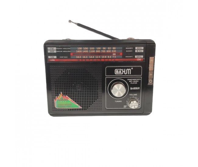 Radio MP3 portabil, baterie reincarcabila, USB, TF, AUX, Albastru - BA8049UR