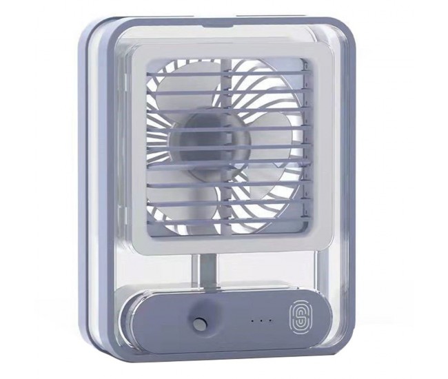 Ventilator portabil cu umidificator incorporat si incarcare USB, cu lumina de noapte, albastru - FAN1500