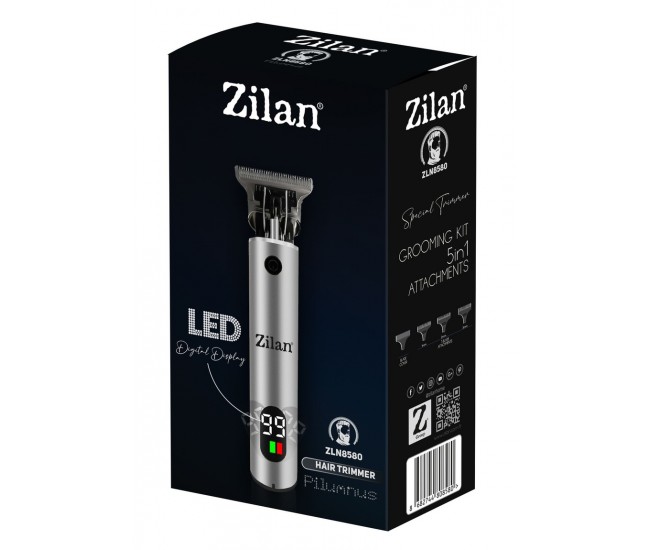 Oferta! Masina de tuns zilan zln8580 5 in 1 pentru par si barba cu afisaj digital, RZLN8580