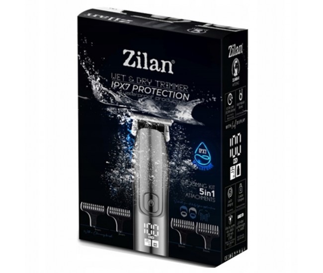 Aparat de tuns 5 in 1 zilan zln8641 cu 5 dimensiuni de taiere, trimmer,rezistent la apa ipx7