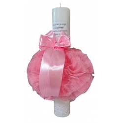 Lumanare botez fetite si baieti, pentru biserica, ROZ LMN06