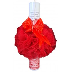 Lumanare botez fetite si baieti, pentru biserica, Rosu LMN11
