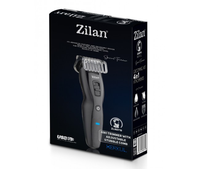 Aparat de tuns 4 in 1 zilan zln8719, capat ajustabil int 1 si 10 mm, capat de nas si doua trimmere