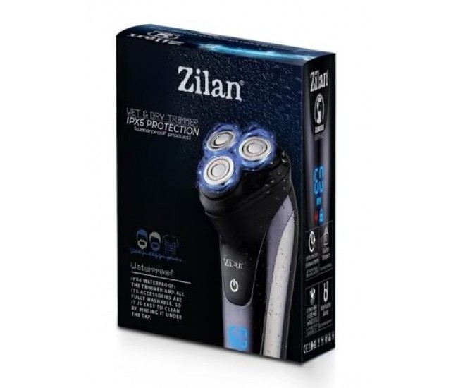 Aparat de ras zilan zln8733 rezistent la apa ipx6,  afisare digitala, incarcare rapida