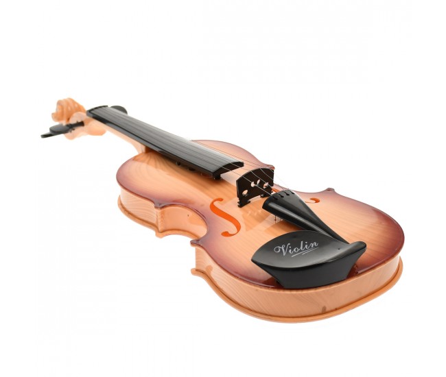 Vioara de jucarie cu baterii, maro deschis din PVC, 50 de cm - 37102