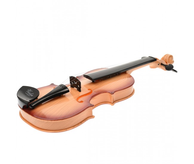 Vioara de jucarie cu baterii, maro deschis din PVC, 50 de cm - 37102