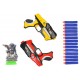 Set 2 pistoale de jucarie cu gloante din burete, ventuze si tinta, SPACE BLASTER - SB456