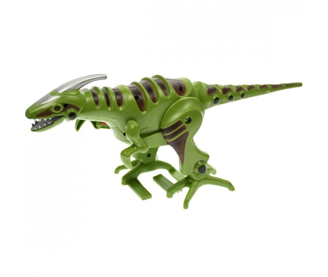 Dinozaur robot de jucarie, merge, are sunete specifice si lumini, verde - D103V Dinozaur robot de jucarie, merge, are sunete specifice si lumini, verde - D103V