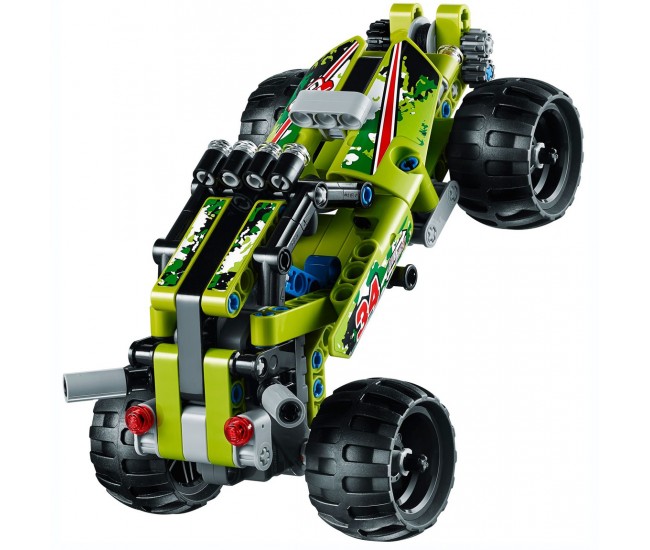 Set constructie de jucarie, masinuta offroad de jucarie, 148 de piese, verde - 3414
