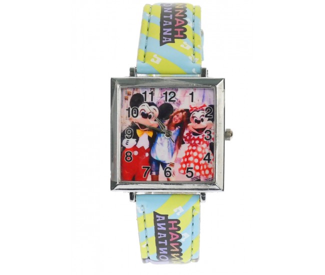 Ceas pentru copii cu Hannah Montana, cadran patrat, multicolor
