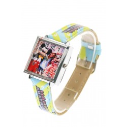 Ceas pentru copii cu Hannah Montana, cadran patrat, multicolor