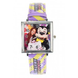 Ceas pentru copii cu Hannah Montana, cadran patrat, multicolor