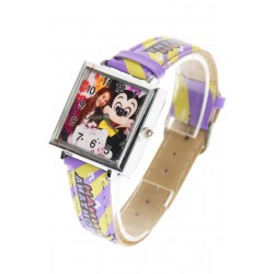 Ceas pentru copii cu Hannah Montana, cadran patrat, multicolor