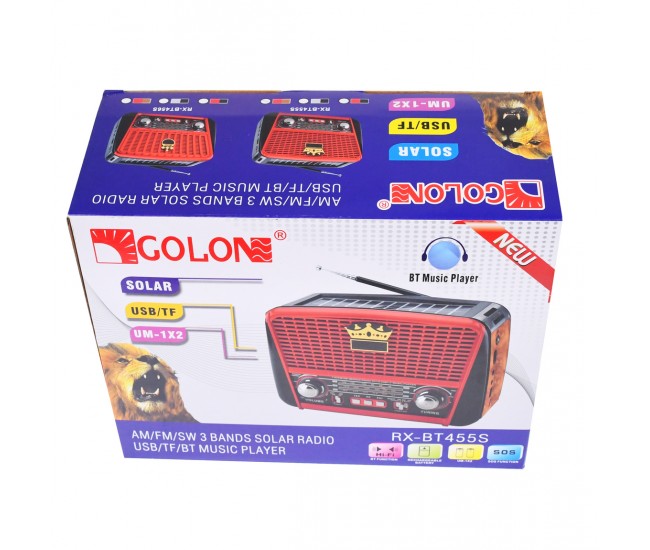 Radio MP3, cu putere solara, bluetooth, baterie reincarcabila, lanterna, sd, usb