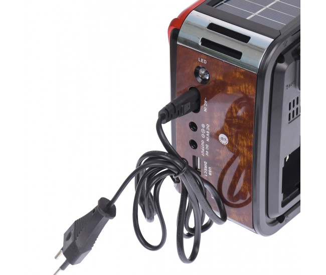 Radio MP3, cu putere solara, bluetooth, baterie reincarcabila, lanterna, sd, usb