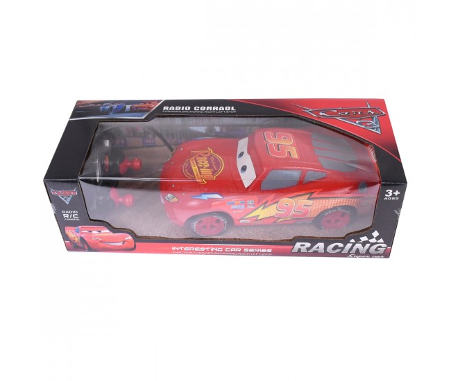 Masina cu telecomanda de jucarie, Fulger McQueen, CARS, rosie