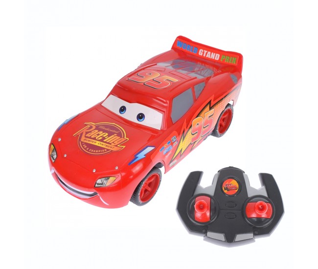 Masina cu telecomanda de jucarie, Fulger McQueen, CARS, rosie