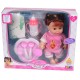 Papusa bebelus de jucarie, biberon si pampers, inaltime 21 cm, roz