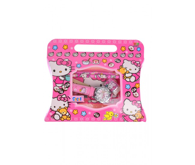 Set ceas pentru copii, cu Hello Kitty si rechizite