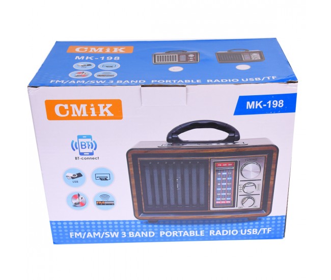 Radio MP3, cu bluetooth, sd, usb, baterie reincarcabila, cu lanterna